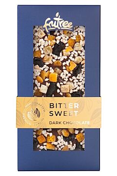 BITTER SWEET - hořká čokoláda, pomeranč, višně, mandle čerstvě vyrobené a balené přímo z balírny Frutree