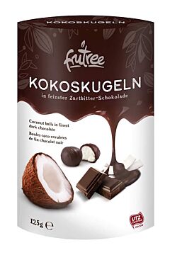 Kokos v hořké čokoládě čerstvě vyrobené a balené přímo z balírny Frutree