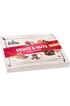 Fruit & Nuts - ovoce a ořechy hořké v čokoládě čerstvě vyrobené a balené přímo z balírny Frutree