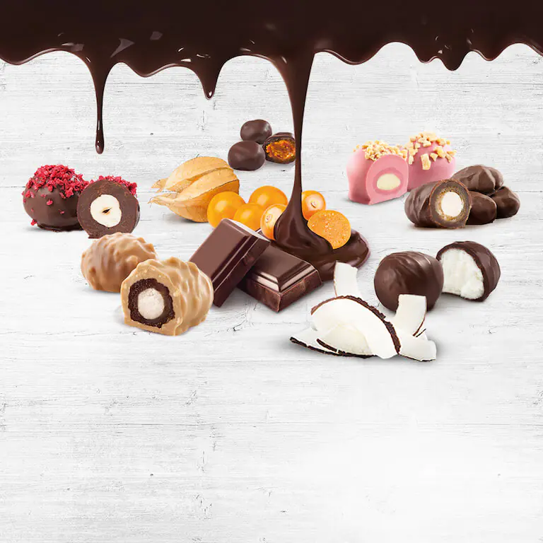 Vyrobili jsme pro Vás jedinečné kombinace chutí jemné čokolády, ovoce a ořechů. | Frutree